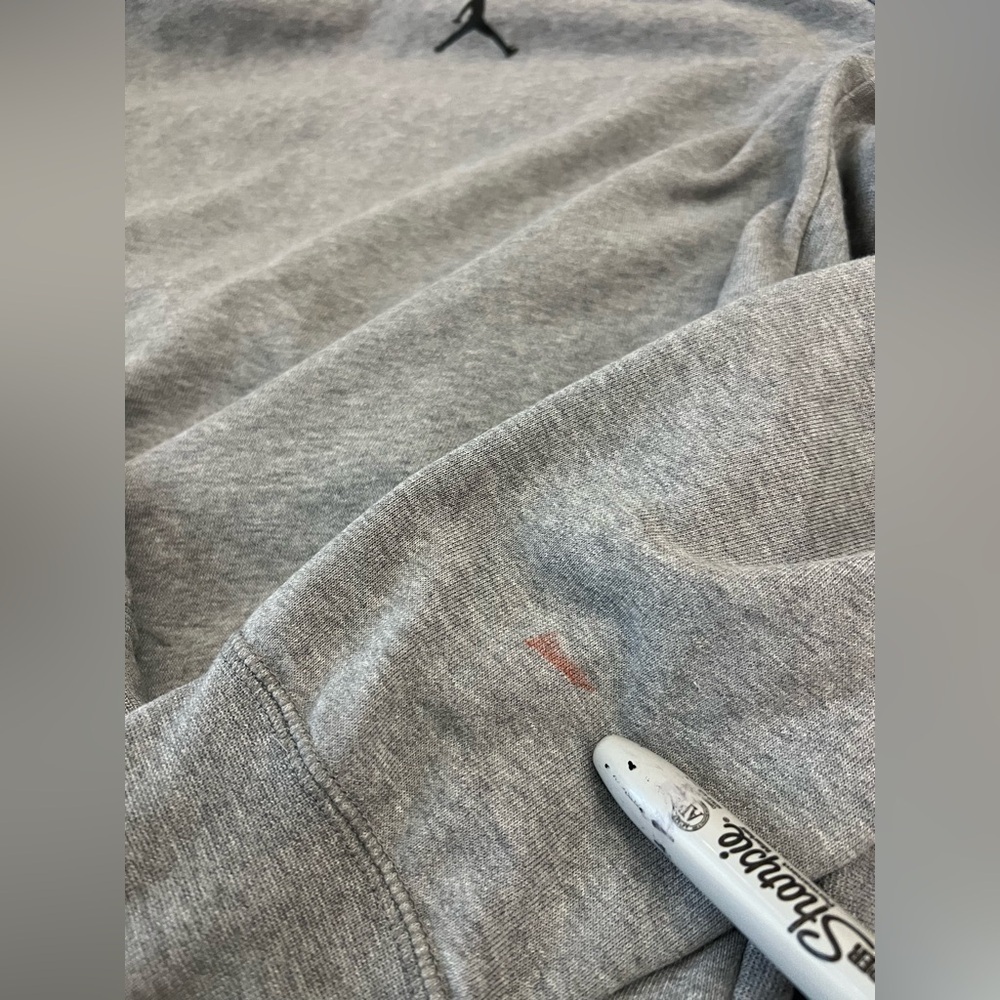 Jordan Jumpman Dri-Fit Hoodie Gray Size L Pullover Sweatshirt Pockets - Picture 4 of 4